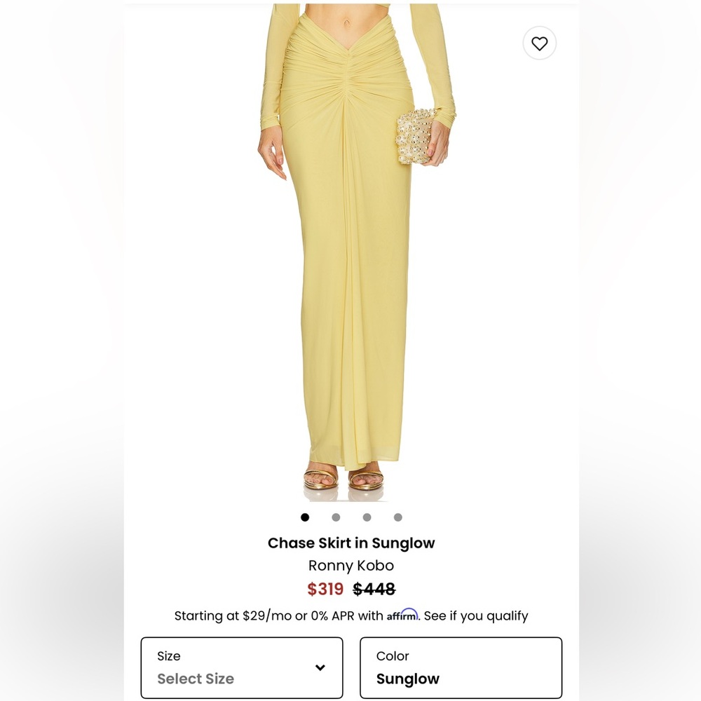 NWT RONNY KOBO CHASE SKIRT IN SUNGLOW - Picture 3 of 8